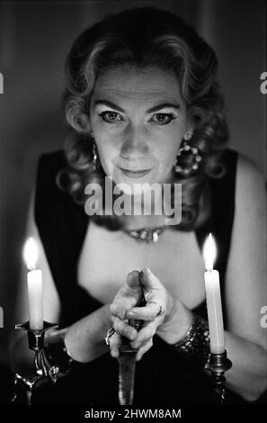 Witch, Mrs Patricia Crowther, High Priestess of the Moon Goddess pictured at her Sheffield home. 8th December 1971. Stock Photo