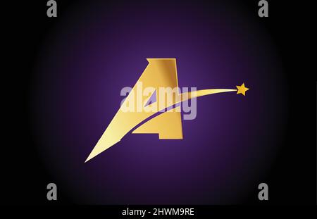 gold golden swoosh I alphabet letter logo icon with yellow color and ...