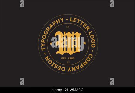 brown yellow W vintage alphabet letter logo icon design. Creative template for badge and label Stock Vector