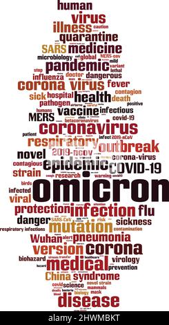 Omicron word cloud concept. Collage made of words about Omicron. Vector illustration Stock Vector