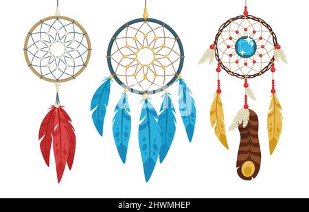 Colorful dream catcher icon cartoon style Vector Image