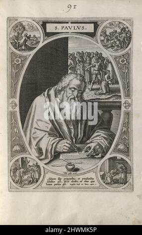 Saint Paul.  Artist: Unknown Publisher: Philip Galle, Flemish, 1537–1612 Stock Photo