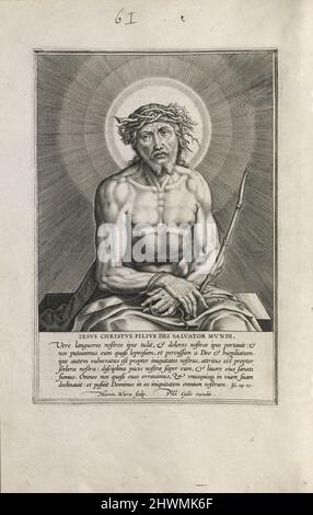 Ecce Homo.  Artist: Hieronymus Wierix, Flemish, 1553–1619Publisher: Philip Galle, Flemish, 1537–1612 Stock Photo