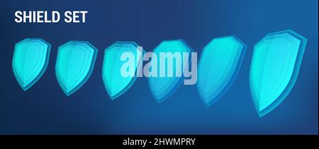 Glass shield in futuristic style Stock Vector