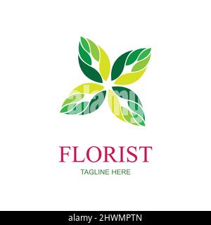Florist logo illustration design template - vector Stock Vector