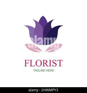 Florist logo illustration design template - vector Stock Vector