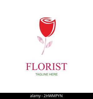 Florist logo illustration design template - vector Stock Vector