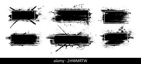 Grunge compositions with frame isolated on white background Stock Vector