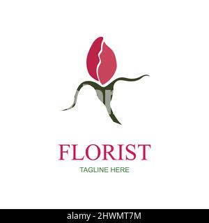Florist logo illustration design template - vector Stock Vector