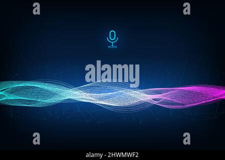 Voice assistant - audio wave. Retrofuturistic sound wave Stock Vector