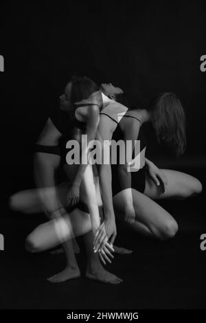 Multiple exposure, body movement  kaleidoscope Stock Photo