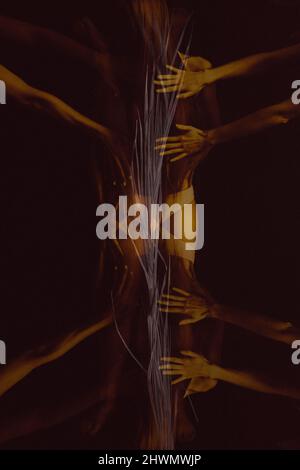 Multiple exposure, body movement  kaleidoscope Stock Photo