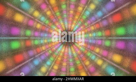 Stage Light Tunnel. Green screen background. 3d Rendering. Stock Photo