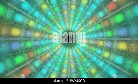 Stage Light Tunnel. Green screen background. 3d Rendering. Stock Photo