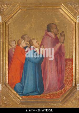 Bernardo di Cino Bartolini de’ Nobili and His Sons.  Artist: Lorenzo Monaco, Italian, Florence, ca. 1365/70–1424/25 Stock Photo