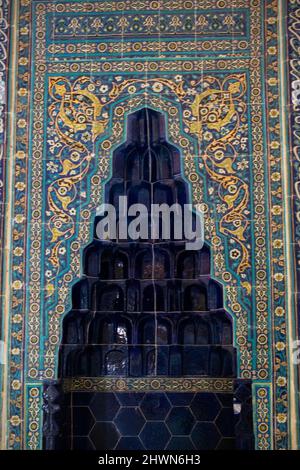 Ottoman ancient Handmade Turkish Tiles with floral patterns Stock Photo