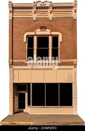 Vector graphic depicting the architectural detail of a turn of the century building facade. Stock Vector
