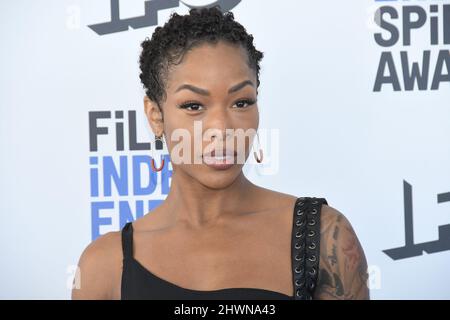 Brittany S. Hall arrives at the 2022 Film Independent Spirit Awards
