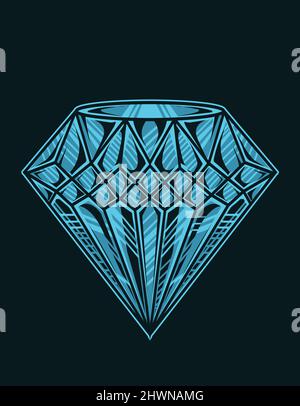 illustration vector luxury diamond blue color Stock Vector