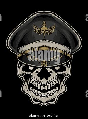 illustration vector skull army head Stock Vector