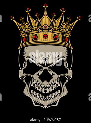illustration vector skull king crown Stock Vector