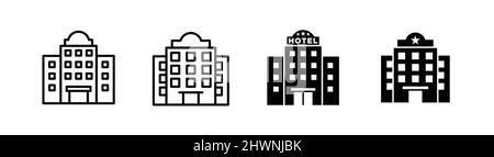 Hotel Building icon design element suitable for website, print design or app Stock Vector