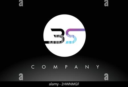 BS Logo.  Letter Design Vector with Purple and Black Colors. Stock Vector