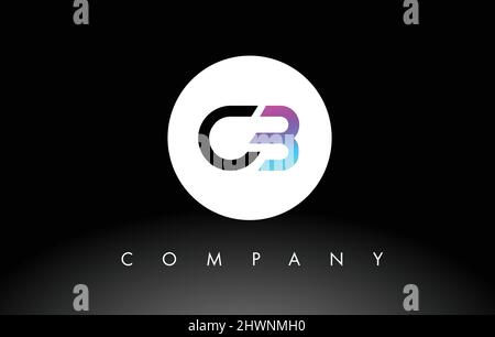 CB Logo.  Letter Design Vector with Purple and Black Colors. Stock Vector