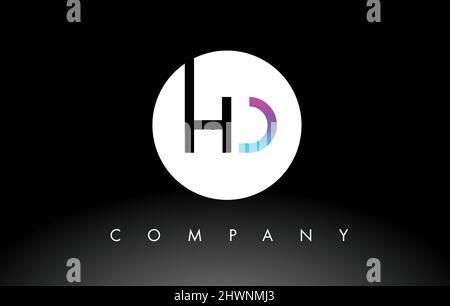 HD Logo.  Letter Design Vector with Purple and Black Colors. Stock Vector