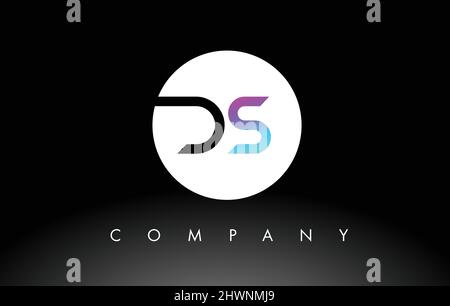 DS Logo.  Letter Design Vector with Purple and Black Colors. Stock Vector