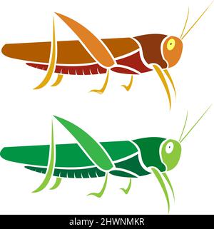 Vector image of grasshopper on white background. Easy editable layered vector illustration. Stock Vector