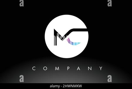 MC Logo.  Letter Design Vector with Purple and Black Colors. Stock Vector