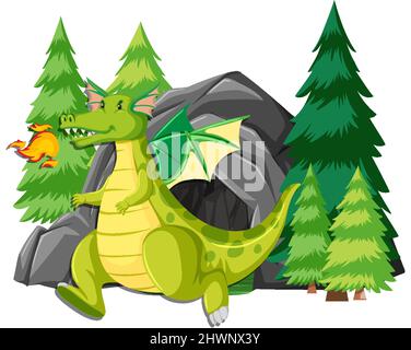 Dragon living in the cave illustration Stock Vector Image & Art - Alamy