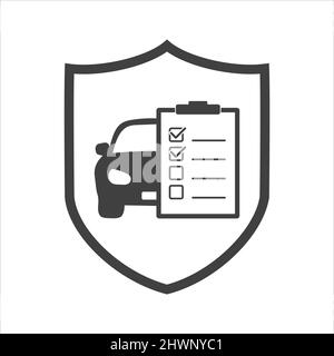 Car service list icon. Checklist car servise maintenance icon. Vector illustration. Stock Vector