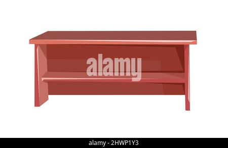 Simple versatile table for kitchen, study or office. School desk. Cartoon style. Furniture in modern minimalist design. Object isolated on white Stock Vector