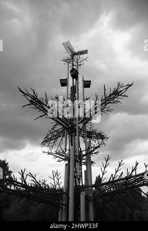 Mail Monument in Chernobyl Exclusion Zone, Chernobyl, Ukraine Stock Photo