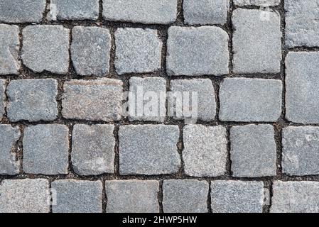 Texture of old gray stone tiles, Abstract background of stone wall Stock Photo