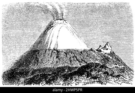 Volcano Cotopraxi, ,  (encyclopedia, 1893), Vulkan Cotopraxi, Volcan de Cotopraxi Stock Photo