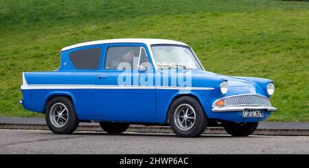 Blue Ford Anglia Restored Classic British Motorcar Stock Photo - Alamy