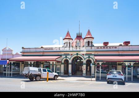 View of the entrance of Kalgoorlie City Markets, Kalgoorlie main street, Western Australia, WA, Australia Stock Photo