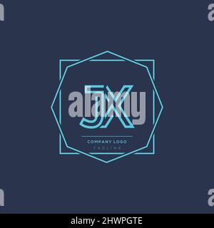 Minimal Luxury JX logo design, initial based vector icon illustrations. Stock Vector