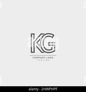 Alphabet letter icon logo KG Stock Vector