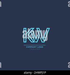 Alphabet letter icon logo KW Stock Vector