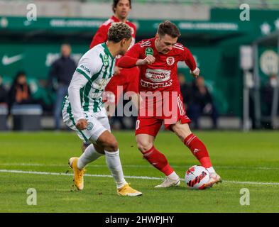 Claudiu Bumba of Kisvarda Master Good controls the ball during the