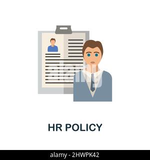Hr Policy flat icon. Colored element sign from recruitment collection. Flat Hr Policy icon sign for web design, infographics and more. Stock Vector
