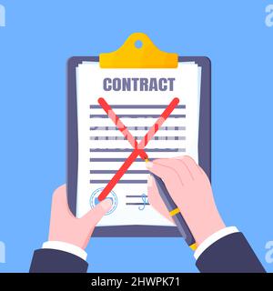 Contract cancellation business concept. Stock Vector