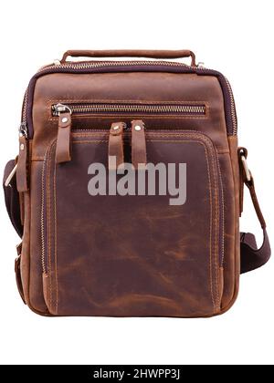 Brown document bag isolated on white background Stock Photo
