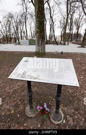 Romas Kalanta memorial.Kaunas second-largest city in Lithuania .Important centre of Lithuanian economic, academic, cultural life. Picture Gary Roberts Stock Photo