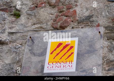 Bordeaux , Aquitaine  France - 01 28 2022 : pyrenees orientales brand sign and logo text of south Eastern Pyrenees of France Stock Photo