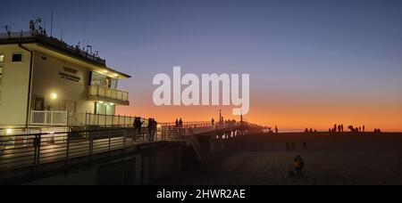 Amazing sunset scene of Hermosa Beach California. Stock Photo